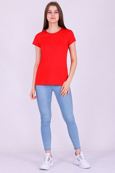 Tshirthane Tricou cu mânecă scurtă tricotat de bază de culoare roșie