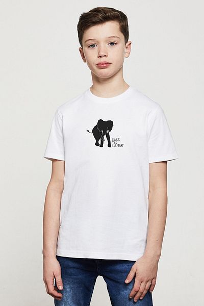 QIVI Tricou cu imprimeu alb pentru copii unisex