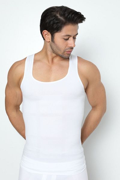Form Angel مشد رياضي للرجال من Recovery Concealing باللون الأبيض 6012