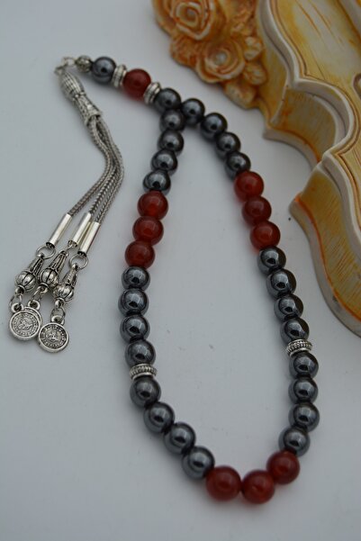 Stoneage Hematite And Agate Stone Prayer Beads Rosary