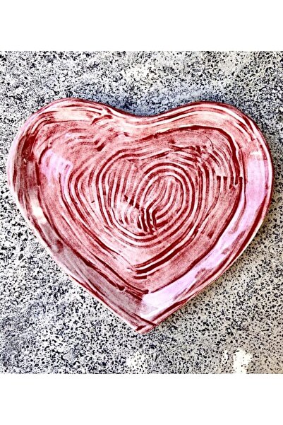 Tini Mini Seramik El Yapımı Kalp Tasarımlı Pasta Ve Tatlı Tabağı