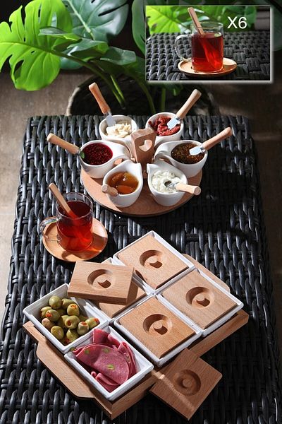 Queen’s Kitchen 44 Piece Natural Breakfast Set