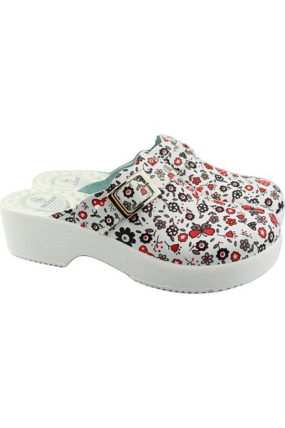 GEZER Καλοκαιρινές γυναικείες παντόφλες Comfort Sabo με floral σχέδιο καρδιάς