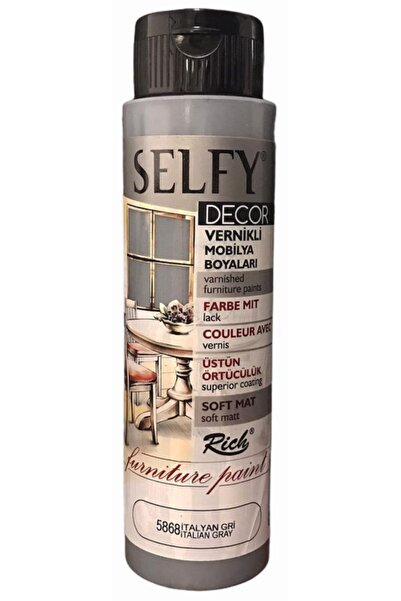 Tual Hobi Sanat Rich Selfy Decor Vernikli Akrilik 5868 Italyan Gri 500ml