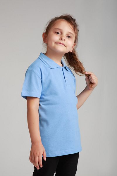 Dragora Tricou albastru din bumbac pieptănat pentru școală