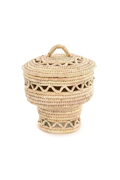 Savana El Yapımı Sanatları Kapaklı Lüks Vazo Sepet