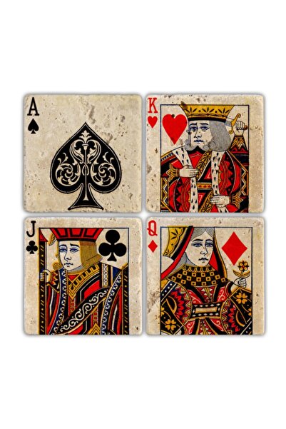 Oscar Stone Decor Doğaltaş Bardak Altlığı- 4 Lü Set(10 cm x 10 cm)