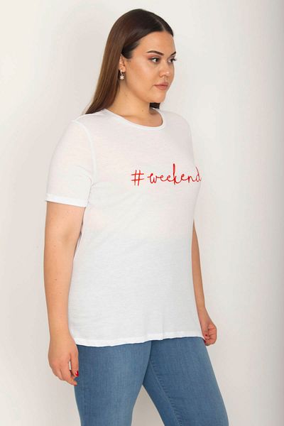 Şans Plus Size Blouse - White - Regular fit