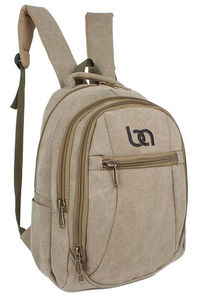 Bagacar Unisex υφασμάτινο χακί καμβά σακίδιο πλάτης με θήκη για φορητό υπολογιστή