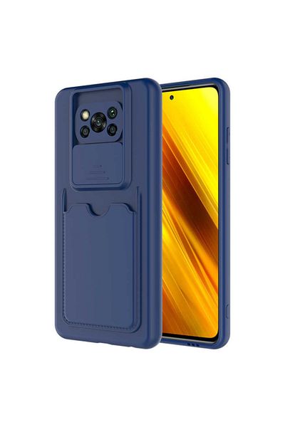 HTstore حافظة هاتف Xiaomi Poco X3؟ غطاء كارتيكس-أزرق داكن