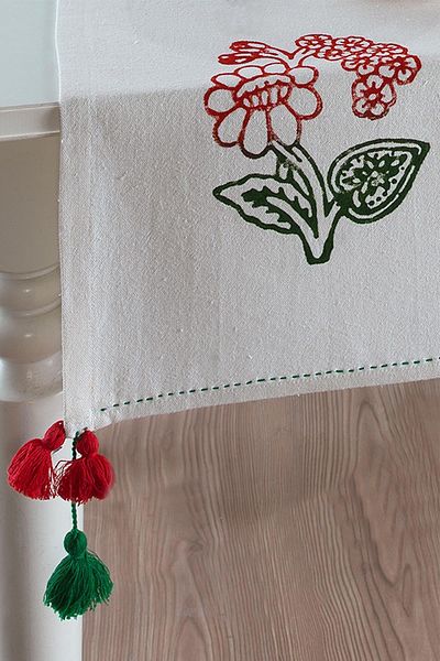 ÖDEL HOME قماش بولدان مطبوع عليه زهور وأحجار بوم بوم