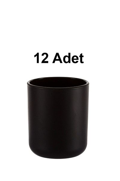 MumvemuM 12 Pieces Exterior Painting Black Cup 6.5/8 Cm / Candle Filling / Flower Pot / Decoration