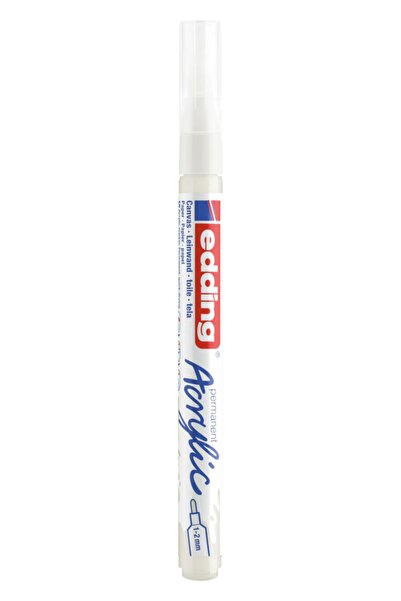 Edding 5300 Ince Uçlu Akrilik Markör Kalem 1-2mm Trafik Beyaz (10 Lu Paket)