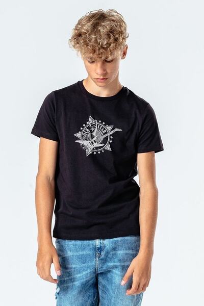 QIVI Unisex dečija majica Black Rock Star Metal Rock Štampano