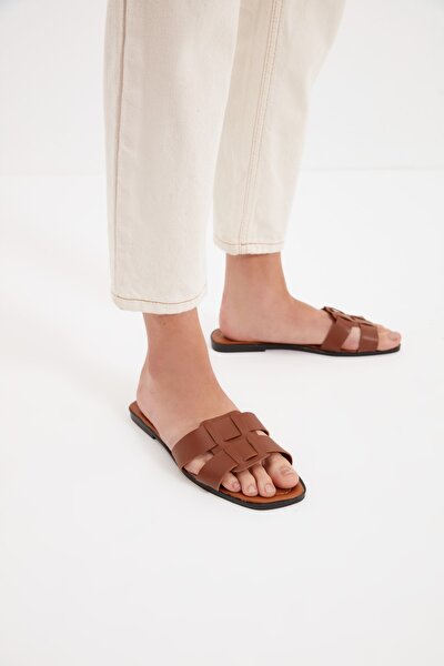 TRENDYOL SHOES Slippers - Brown - Casual