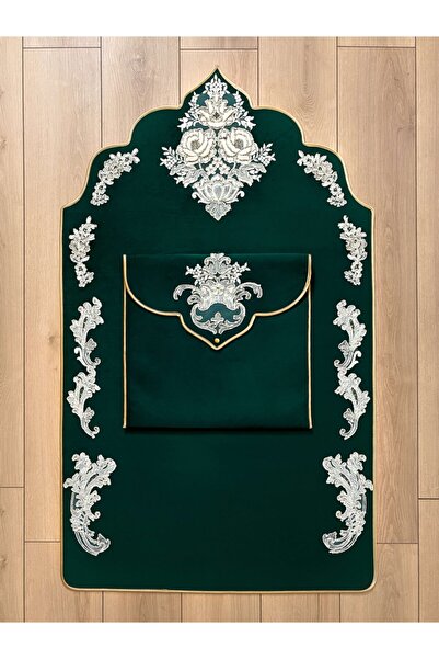 Creativehome Gelin Yeşil Seccade Ve Çantası, Takım, Çift Taraflı Kadife, El Y...