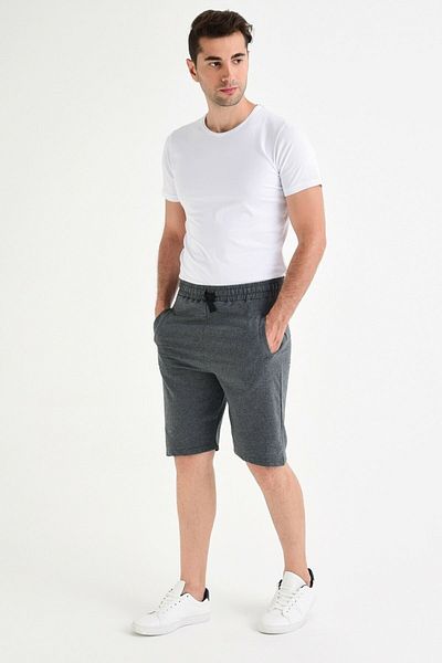 DYNAMO Men's Anthracite Elastic Waist Pocket Shorts & Bermuda