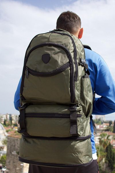 Bagacar 504 Χακί 60+10 Σακίδιο ταξιδιού με φυσούνα