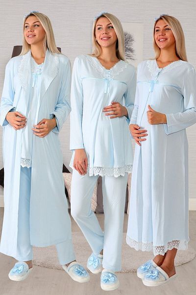 lohusahamile Blue Maternity Set of 4 with Hidden Breastfeeding Feature