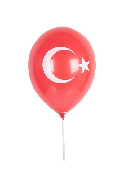 Kına Atölyesi Flag Moon Star Red 10 Balloons
