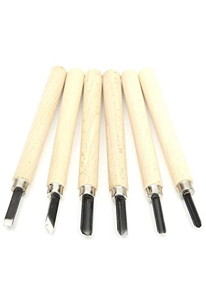 Genel Markalar Ahşap Ve Seramik Oyma Seti 6`lı H.s