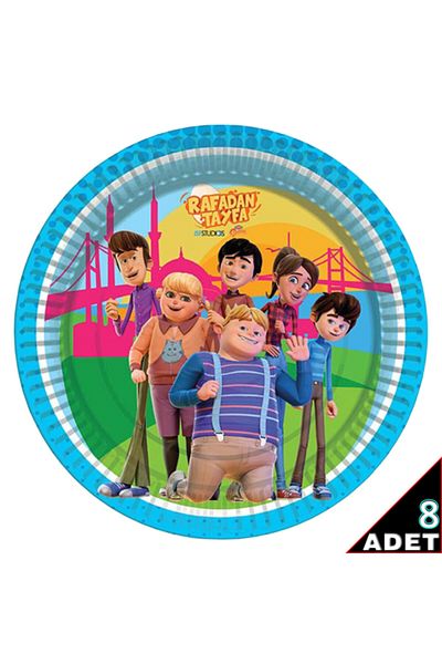 Süsle Baby Party Rafadan Tayfa Cardboard Plate - 23cm X 8 Pieces