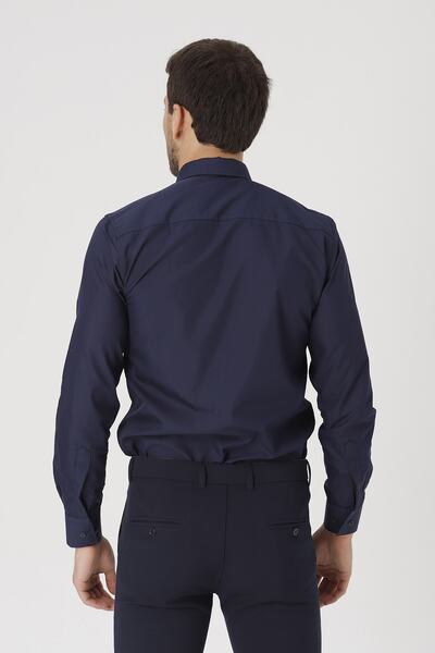 Gambocci Чоловіча синя класична сорочка Slim Fit