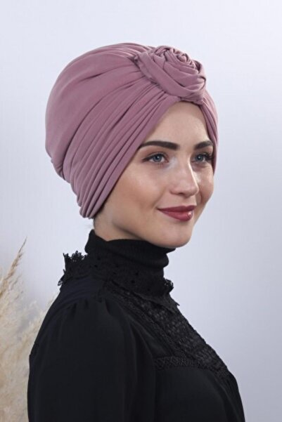 Nowa Scarf غطاء رأس بعقدة وردية قابلة للعكس باللون الوردي المجفف