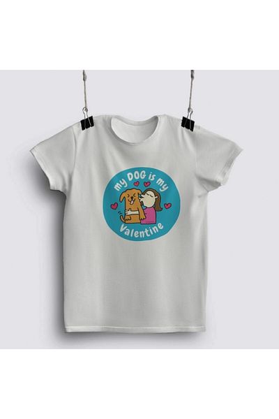 Fizello My Dog Is My Valentine - Unisex Λευκό T-Shirt