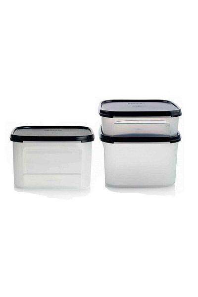 Tupperware Modular Storage Container Set of 3 Black