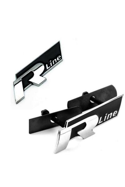 CMS OTO AKSESUAR Volkswagen R Line Ön Panjur Logosu Siyah Metal Arması - R Line Siyah Ön Panjur Logosu