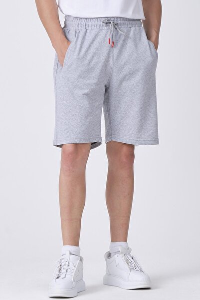 Giymoda Ανδρικό αυθεντικό σορτς βερμούδας με κανονική εφαρμογή σε γκρι χρώμα