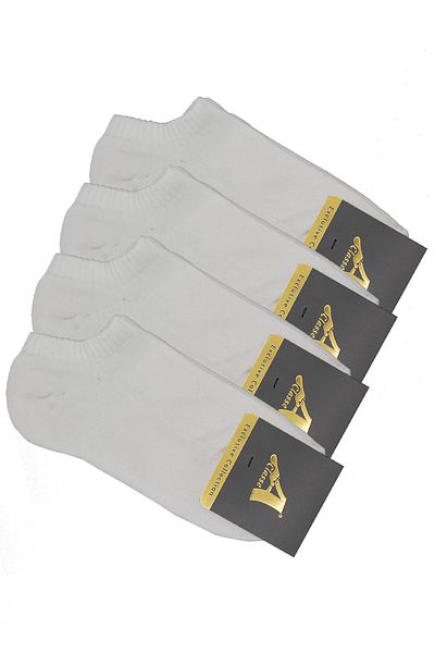 A CLASSE Pack of 4 Towel White Sports Booties Socks