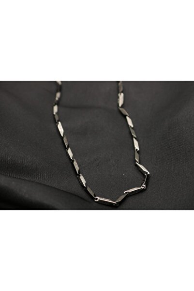 moderntakıdesign Siyah Gümüş Paslanmaz Çelik Kolye