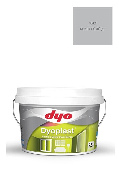 Dyo Plast Plastik Iç Cephe Duvar Boyası 0542 Rozet Gümüşü 2,5 Lt