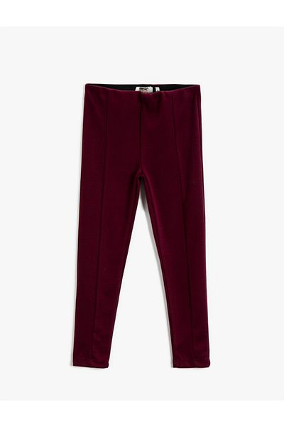 Koton Girl's Burgundy Normal Waist Tights