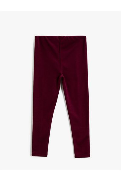 Koton Girl's Burgundy Normal Waist Tights