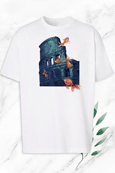 perseusshopping Oversize kroj Mitologija Drevna podvodna struktura Štampano B...