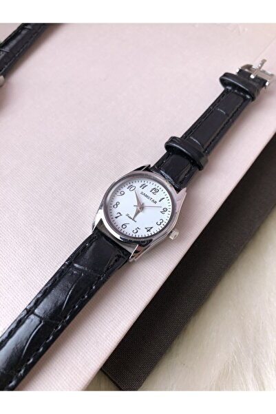 Samstar Vintage Siyah Deri Kordon Kadın Saati