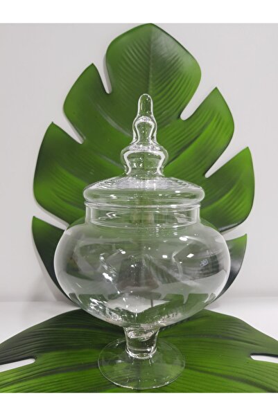 Genel Markalar Cam Ayaklı Kurabiyelik Drajelik El Yapımı 16x31cm