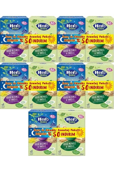 Hero Baby Kaşık Maması Gece Ve Gündüz Sütlü Rezeneli 8 Tahıllı + Sütlü Meyvel...