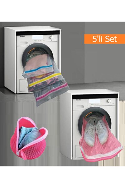 Set of 5 3 Zippered Laundry, 1 Shoe, 1 Bra Wash Net