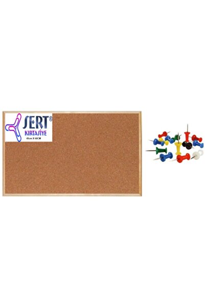 sert kırtasiye büro malzemeleri Mantar Pano 45cm X 60cm Harita Civisi