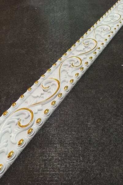 DECOGOLD Docogold Saray Tavan Çıta Bordür Beyaz Altın 10 Cm X 100cm