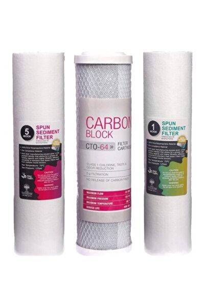 Genel Markalar Su Arıtma Cihazı 3'lü Ön Filtre Seti 1 Mikron Sedient Filtreli...