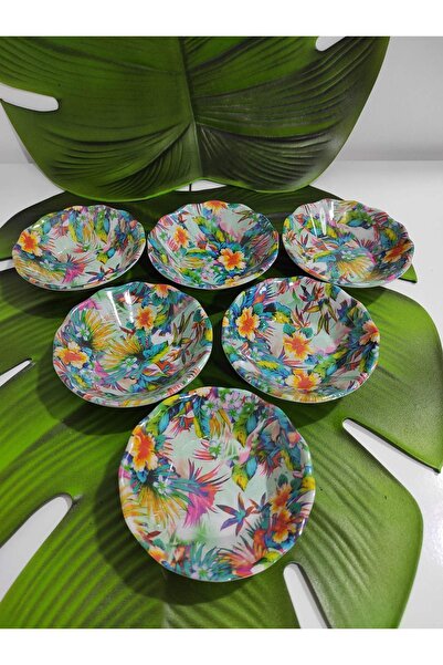 HibanaMorza Morzahome 6 Lı Melamin Çay Tabağı Kırılmaz Serisi-(CAP:10CM-YUK:3 CM)