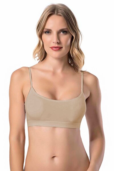 Dondeza Γυναικείο σουτιέν με μισό αθλητικό λουράκι από βαμβακερό χτενισμένο ύφασμα, 2 τεμάχια