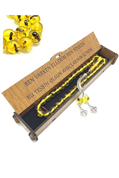 KANUNİ TESBİH Ahşap Kutulu Söz Kombinli Karıncalı Tesbih