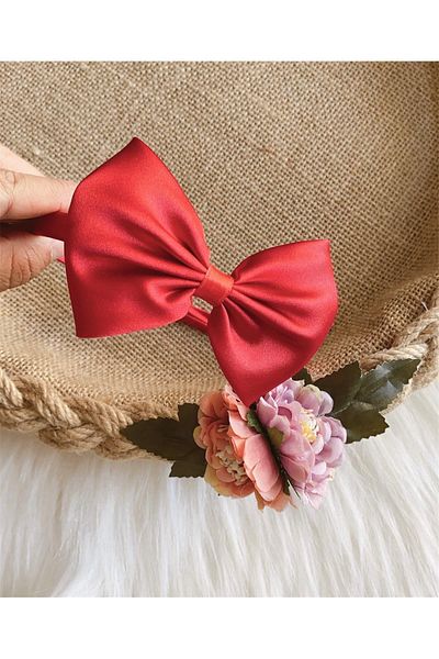 Yeşim Aksesuar Women's Pregnant Red Color Maternity Crown - Crown with Bow