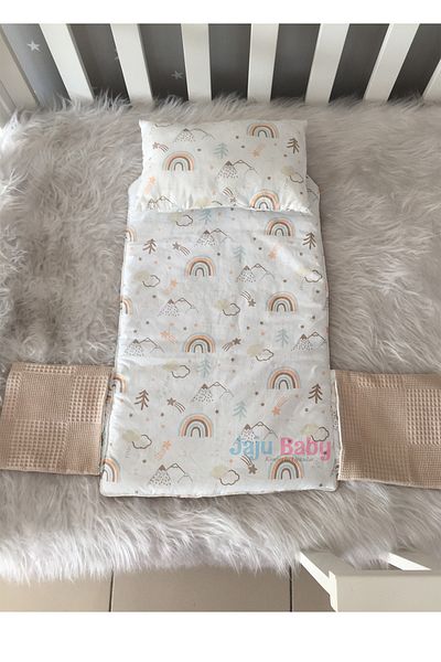 Jaju Baby Wafle Pique Fabric Rainbow Design Baby Diaper Bag (Surprise Diaper)